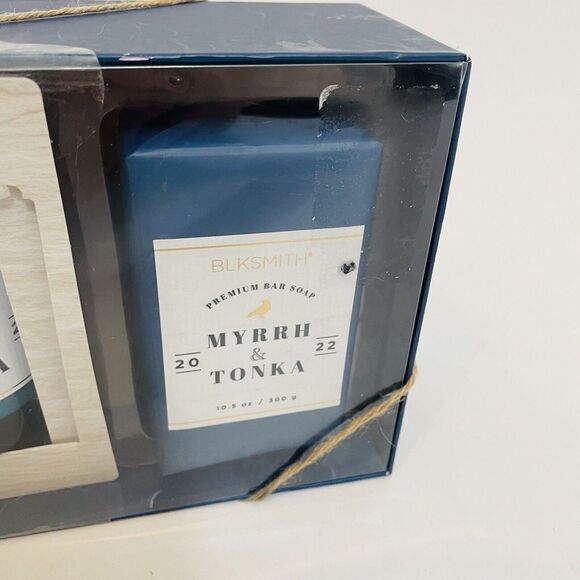Blksmith Myrrh & Tonka Mens Gift set Soy Candle Bar Soap New In Box - Picture 5 of 6